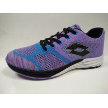Модный дизайн Фиолетовый дышащий вязание Jogging Shoes